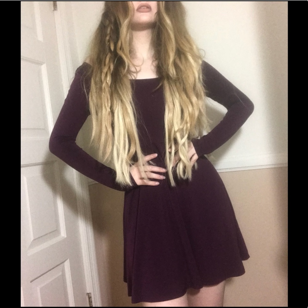 🍇 TIGHT STRETCHY PLUM PURPLE SKATER DRESS 🍇